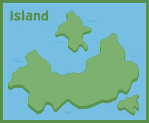 Green Island Map Illustration