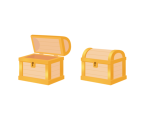 Wooden Treasure Chest Illustration