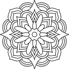 illustration of a flower mandala line