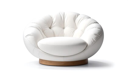 White Modern Swivel Armchair.