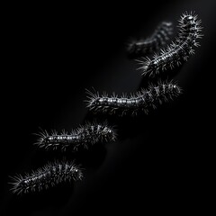 Caterpillar Procession - A Monochrome Study of Movement and Texture.