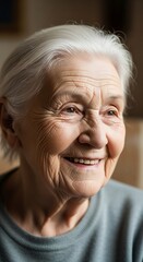 Radiant Smile - Portrait of a Happy Elderly Woman.