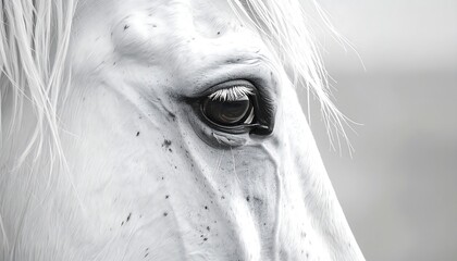 Fototapeta premium Closeup of a White Horses Eye.