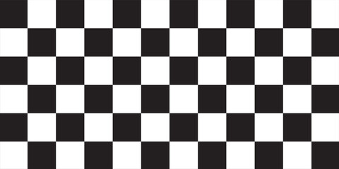 Fototapeta premium Black and white chess pattern. Checkerboard seamless vector illustration. Abstract checkered checkerboard for game. Grid geometric square shape. Race flag.