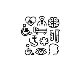 Medical and healthcare icons collection for health and wellness concepts