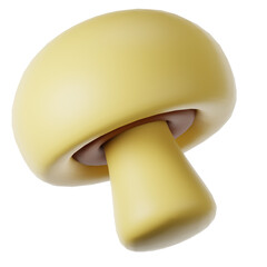 3D Rendered Edible Mushroom Illustration on Green Background.