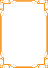 Elegant Ornamental Border Frame with Swirls Design for Invitation Decoration