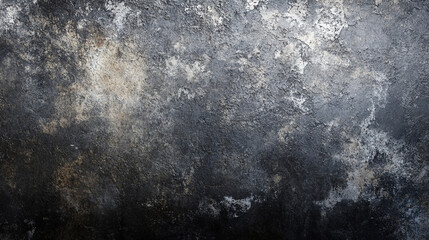 Fototapeta premium Black and white stone texture with grunge rock surface and old rough concrete wall details, forming a dark gray panoramic background ideal for banners and dramatic design use. 
