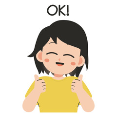 Kawaii Girl Character Sticker - OK