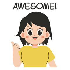 Kawaii Girl Character Sticker - Awesome