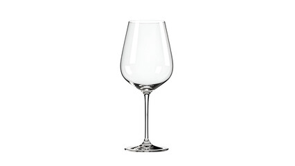 Elegant Empty Wine Glass Clear Glassware on Stark Transparent Background