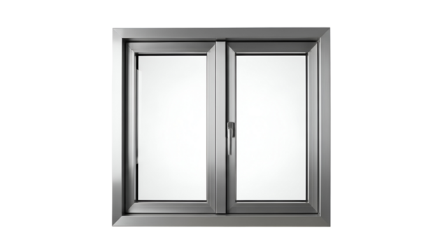 Modern Gray Window Interior Design with White Glass on Transparent Background - Powered by Adobe