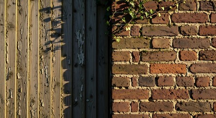 Weathered Wood and Brick - A Study in Textures and Decay.