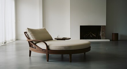 Elegant Modern Lounge Chair with Cushions in Minimalist Living Room