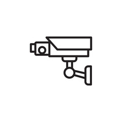 Minimalist Outline Security Camera Surveillance System Safety Equipment Icon