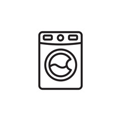 Simple Outline Laundry Machine Home Appliance Equipment Washing Illustration