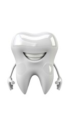 Smiling Tooth Character - Dental Health and Hygiene Illustration.