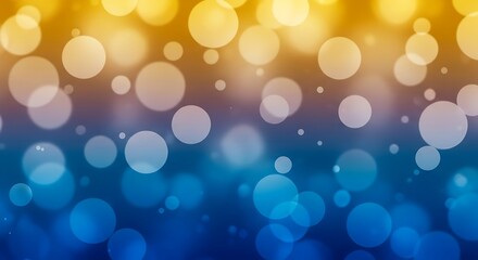 Fototapeta premium Abstract bokeh lights background with golden yellow and blue gradient