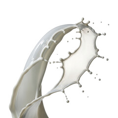 Dairy splash in motion against a white background, a dynamic liquid formation