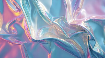 Iridescent fabric folds with pastel hues material texture