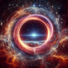 Cosmic Halo Energy Ring with Particle Spirals