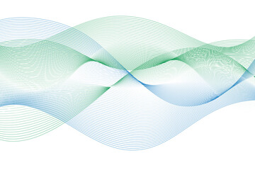 緑と水色のウェーブ　アブストラクト背景6