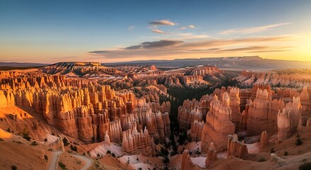 Fototapeta premium Bryce Canyon National Park at Sunrise - A Majestic Landscape.