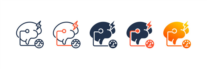 Ai Stress Detector icon set multiple style collection