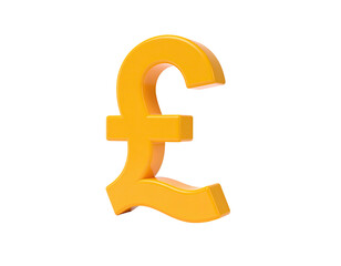 Golden, three-dimensional currency symbol against a dark, empty backdrop