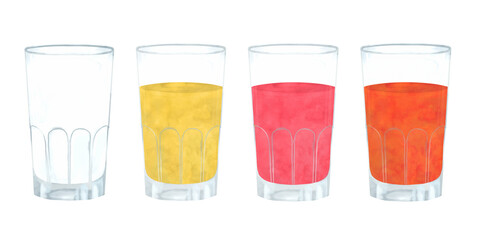 Vibrant and Colorful Drinks Presented Beautifully in Clear Glasses for Enjoyment and Celebration