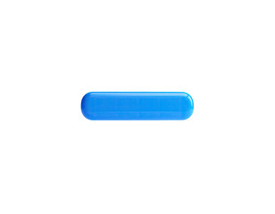 Blue, oblong shape glows against a dark background, appearing to be floating