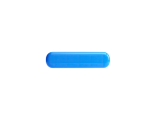 Blue, oblong shape glows against a dark background, appearing to be floating