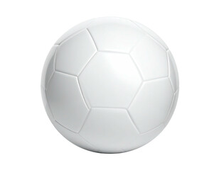 A perfectly rendered, all-white, spherical soccer ball floating against black