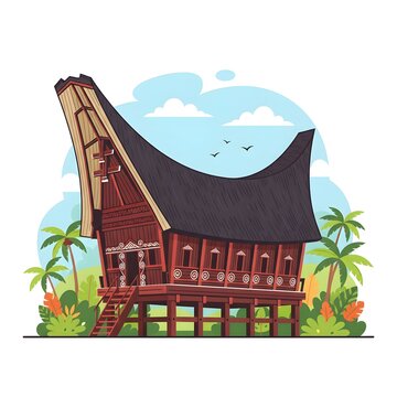 Rumah Bolon Traditional Batak House from North Sumatra, Indonesia
