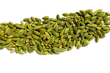 Green cardamom pods with aromatic and medicinal benefits.