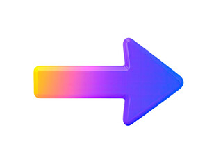 Vivid right-pointing arrow graphic, gradients from yellow to blue, on black