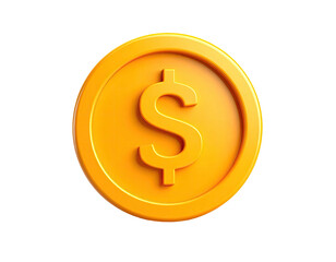 Obraz premium Rendered golden coin with the dollar symbol, isolated against a black background
