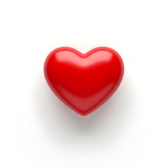Fototapeta premium Red Heart Symbol of Love and Affection on White Background.
