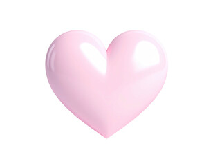 A glossy, 3D rendering of a heart shape in soft pink, against a black backdrop