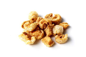 Crispy pork cracklings, a crunchy savory snack.