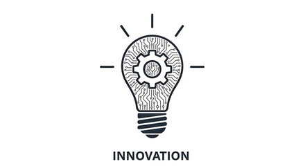 Innovation Concept - Light Bulb with Gear Inside for Creative Ideas.