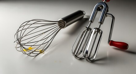 Kitchen Whisks - A Close-Up of Culinary Tools.