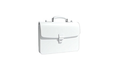 Rendered 3D image of a white briefcase against a black background