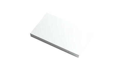 Angled, rectangular stack of clean white paper, against a stark black backdrop