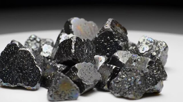 Pile of Dark Silicon on White Surface Under Bright Lighting