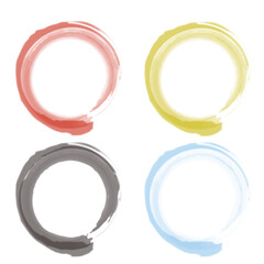 カラーバリエーション丸枠｜手書き風の筆サークル