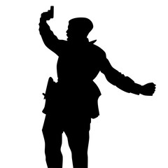Soldier world war 2 holding a gun silhouette 