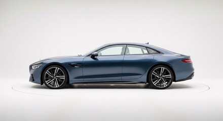 Fototapeta premium Generic Modern Car on a White Studio Background - 3D Render