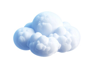 A fluffy, three-dimensional cloud rendered against a stark black background