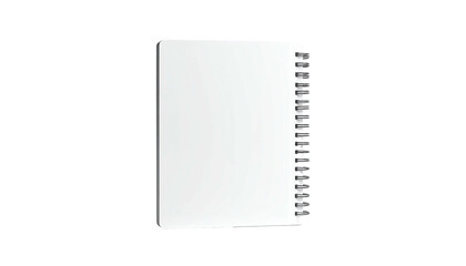Isolated image of a vertical, blank, spiral-bound notebook against black